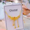 Tienda de Oro Mismo Estilo Fuerte Retención de Color Cadena para Clavícula con Borla de Oro de Arena Vietnamita Flor Antigua Estilo Chino Nuevo para Mujeres