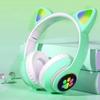 Fone de ouvido transfronteiriço fone de ouvido bluetooth STN-28 subwoofer de orelha de gato esportes luminosos fabricante de fones de ouvido sem fio