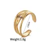 Moda europea y americana estilo ins anillo simple de acero de titanio chapado en oro de 18k geométrico irregular joyería de acero inoxidable para mujer para venta caliente