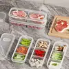 Caixa de Armazenamento para Geladeira, Caixa Congeladora para Carne Congelada Rápida, Caixa Selada para Hortaliças e Frutas, Caixa Dividida para Hortaliças e Frutas, Caixa de Armazenamento Antibacteriana de Grau Ecológico