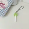 Colgante de piruleta de simulación de estrella de cinco puntas con destellos finos, cuerda para teléfono móvil, adornos para bolsa de pericardio de niña linda, mejor regalo para amigo de pareja