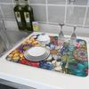 Tapete de Encimera Retro Transfronterizo de Tierra de Diatomeas Encimera de Cocina Absorbente Drenante Tapete Lavabo Salpicaduras Tapete Lavable Aislamiento Térmico