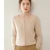 Otoño Invierno 2026 Nuevo Cárdigan de Punto de Cachemir para Mujer de Manga Larga Ropa Exterior Suéter Moda Versátil Holgado Cómodo Cálido