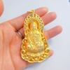 Collar colgante de Guanyin con llama de Shajin de Vietnam, chapado en oro y cobre, unisex, con Buda, regalo, joyería