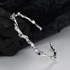 S2089 moda retro S925 prata esterlina enrolando pulseira de vime feminino aberto pulseira de diamante temperamento ajustável