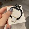 Diadema multicapa de trébol blanco y negro elegante a la moda de estilo coreano diadema cuerda para el cabello 1990 Nueva diadema para mujer