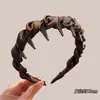 Diadema negra de alta gama 2025 vintage de satén con dientes antideslizante para uso diario