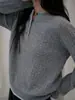 JicoutureI00 Suéter de Punto Trenzado de Lana con Media Cremallera Ropa de Punto para Mujer Otoño Manga Larga Capa Base Ropa Interior