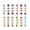 Joyería para piercing de lengua de acrílico transfronterizo, nuevo color de tira para uña de lengua, junta, piercing de pezón de lengua, traje de 12 colores Amazon