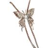 Collar de Mariposa Plateado para Mujer Cadena Clavicular Trendy Lujo Ligero Trendy Celebridad de Internet Elegante Rosa Largo Versátil