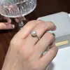 Anillo de Cadena de Hada con Encaje de Perla Shijia Redonda de Plata de Ley S925 para Mujeres Exquisito Nicho Diseño Simple Abierto