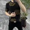 Nova camisa de manga curta de verão, moderna e única, com uma estampa legal, casual e de nicho para homens, apresentando um design de gola redonda confortável e versátil