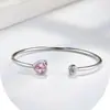 Conjunto de Colar Coração Fresco de Nicho Design de Nicho Alto Padrão Exquisito Aberto Diamante Estilo Ins Pulseira Aberta