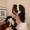 Diadema de malla con lazo estilo francés, horquilla de organza con temperamento de súper hada, accesorios para el cabello con forma de corazón para niña linda, venta al por mayor
