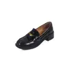 Mocassins de couro com sola grossa femininos 2026 novo modelo estilo britânico versátil couro genuíno slip-on salto grosso sapatos
