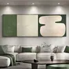 Pintura decorativa de quarto estilo wabi-sabi Pintura para pendurar na parede de fundo de sofá minimalista italiano Banner horizontal de sala de estar pintura para pendurar sensação de alta qualidade abstrata