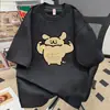 Camiseta de Manga Corta Deportiva Casual de Algodón Puro de 190g con Dibujos Animados Musculosos, Corte Holgado de Verano, Top de Media Manga para Pareja para Hombre