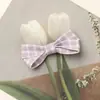 Estilo Princesa Doce Tecido Xadrez Claro Laço DIY Elástico de Cabelo Faixa de Cabeça Presilha Lateral Bolsa Sapato Flor Acessórios