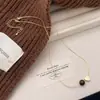 Colar com Pingente de Pedra Olho de Tigre Natural Pedra Natural Pingente em Forma de Coração Banhado a Cobre Ouro Real Colar de Nicho de Luxo para Mulheres