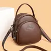 Bolso Negro Sencillo de Múltiples Capas para Teléfono Móvil Otoño Mujer 2024 Bolso Tipo Concha Señoras de Mediana Edad Bolso para Mamá Hombro Único Cruzado