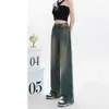 Jeans de Pierna Recta para Mujer, Tendencia Otoño e Invierno 2025, Nuevos de Cintura Alta, Sueltos, Estilo Retro Americano, Pantalones Estrechos de Pierna Ancha