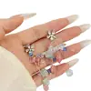 Pendientes de Borla de Flor de Cristal con Cuentas Resistentes y Exquisitos de Moda para Mujer, Súper Temperamento de Hada, de Gama Alta, Dulces y Versátiles