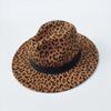 Sombrero al por mayor Sombrero de leopardo de lana europeo y americano moda marea sombrero de jazz de ala plana punto una generación de sombrero de adulto