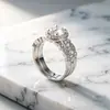 Tong Lin Europa y Estados Unidos nuevo anillo anillo de plata de ley S925 Moda para mujer juego de tres piezas ovalado fabricantes de anillos para mujer en nombre del cabello