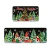 Alfombrillas de Navidad transfronterizas, lavables y fáciles de limpiar, absorbentes y antideslizantes, juego de alfombrillas de cocina de terciopelo de cristal