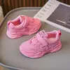 Zapatos blancos para niños, mujer, 2025, primavera y otoño, nuevo estilo, zapatillas deportivas para niñas, zapatos de malla, zapatos de papá, zapatillas para correr, verano, casual, suela suave
