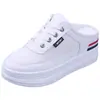 Plataforma Feminina Sapatos Plataforma Primavera e Verão 2025 Novo Estilo Malha Respirável Casual Chinelos de Trabalho Femininos Sapatos Internos Brancos para Mulheres
