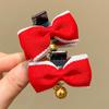 Pinza de Moño para Niñas Princesa para la Cabeza Par de Pinzas Flequillo Año Nuevo Horquilla para Cabello Roto Rojo Saludo de Año Nuevo Tocado Horquilla para el Cabello para Niñas