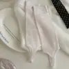 Calcetines blancos para pies de mujer, calcetines finos de seda de morera para pantorrilla de verano, cubrepiés a rayas verticales estilo ballet Miu, estilo JK japonés