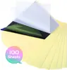 Papel de Transferencia para Tatuajes de Cuatro Vínculos Tamaño A4 Consumibles para Máquina de Transferencia Térmica Papel de Copia para Tatuajes Dibujados a Mano Equipo para Tatuajes 100 Hojas