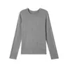 En Stock Camiseta Básica Suave de Cuello Redondo, Ligera, de Acetato de Lyocell, Lana, Tencel, Delgado y Elegante, Manga Larga 9936