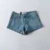 Ropa de Mujer al por Mayor Transfronteriza Estilo Europeo y Americano Verano Nuevo Retro Abertura Lateral Cintura Baja Pantalones Cortos de Mezclilla Versátiles Casuales