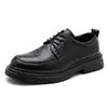Zapatos de cuero para hombre, estilo británico, business casual, zapatos Derby formales, suela gruesa, que aumentan la altura, zapatos de boda para el novio - 2851