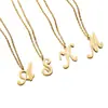 Collar con Colgante de Letra Nombre Venta Caliente Transfronteriza Cadena de Clavícula de Acero Inoxidable Oro 18K Joyería Fabricante Femenino Venta al por Mayor
