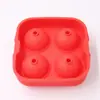 Fabricante recomenda bola de silicone com quatro furos, bola de gelo redonda com quatro furos, forma de gelo criativa caixa de gelo, suprimentos de bandeja de cubo de gelo de silicone