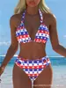 Bikini Sexy de Dos Piezas para Vacaciones en la Playa, Estampado, Nuevo de Verano 2027, Transfronterizo Europeo y Americano