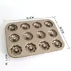 Forma para Assar 6 Bolos Contínuos Antiaderente Casca de Garra de Gato Forma para Assar no Forno 6 Formas Contínuas para Assar Molde para Pão e Confeitaria DIY Aço Carbono