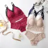 Conjunto de Sujetador Estilo Europeo y Americano para Mujeres con Poco Busto, Sujetador Push-Up, Sexy y Atractivo, Encaje sin Aros, Tallas Grandes, Lencería Anticaída