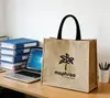 Bolsa Tote de Linho da Fábrica Original Bolsa de Trabalho Feminina Material de Algodão e Linho Grande Capacidade Bolsa de Mão
