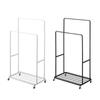 Estante de Metal de Doble Fila para Secar Ropa de Pie Perchero para Dormitorio Perchero de Interior Red para Ropa de Noche Almacenamiento de Ropa Estante para Ropa