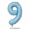 Globos de Aluminio de 40 pulgadas con Número Color Azul Perlado, Empacados Individualmente, para Decoración de Fiesta de Primer Cumpleaños de Bebé