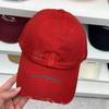 Gorra de béisbol con agujeros desgastados y lavado sucio, de moda urbana, para hombre y mujer, gorra con bordado de letras coreanas para primavera y verano, gorra para el sol