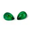 Superficie lisa llana de nano forma de pera verde, gema de color verde esmeralda en forma de lágrima con superficie curva, suministro de piedra suelta de gema artificial