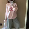Estilo Otoño 2025 Cuello Asimétrico Hombros Descubiertos Diseño Versátil Sudadera Casual Suelta Vintage Moda Top Delgado para Mujer