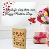 Pequeña flor roja fresca tarjeta de felicitación cuidadosa grabado láser en madera Día de la Madre Día de San Valentín tarjeta de cumpleaños al por mayor