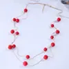 Colar de Pérolas Dupla Camada/Corrente para Suéter Elegante e Simples para Mulheres